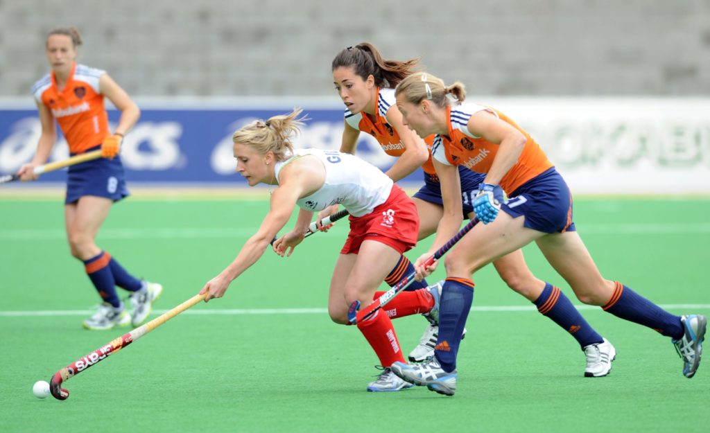 Hockey game played internationally between different teams